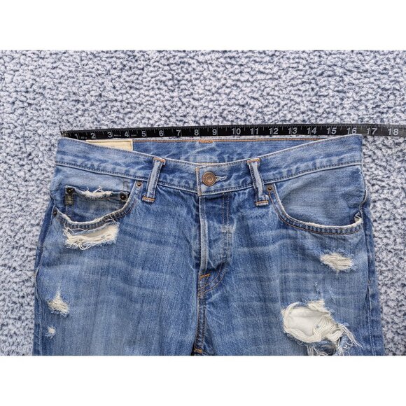 Abercrombie & Fitch The AF Skinny Jeans Mens 32X32 Distressed Preppy Y2K Blue - Picture 11 of 16